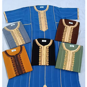 CCY Vente en gros de thobes marocaines pour hommes, robe musulmane avec poche latérale, jibba, <span class=keywords><strong>abaya</strong></span>, vêtements pour hommes, jalabiya pour hommes, ceintures perlées - Product Image 2
