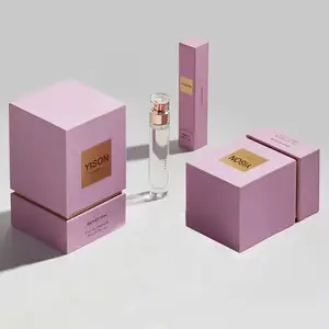 Özel Logo pembe 50ml Oud Parfum cilt bakımı şişe kare ambalaj hediye lüks boş koku parfüm kutusu ambalaj