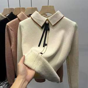 Maglione Pullover da <span class=keywords><strong>Donna</strong></span> in <span class=keywords><strong>Cashmere</strong></span> <span class=keywords><strong>di</strong></span> Alta Qualità, Traspirante, Casual, Lavorato a Maglia, RS183, Misto Invernale, Manica Lunga - Product Image 2