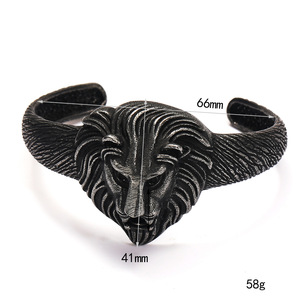 Pulsera de Acero de Titanio con Cabeza de León, Estilo Hip Hop Europeo Americano, para Hombre, Joyería de Mano Moderna y de Alta Gama - Product Image 5