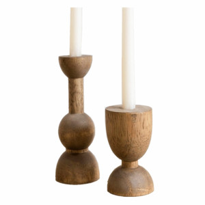Bougeoirs de pilier de résine de <span class=keywords><strong>bois</strong></span> antique de décoration de maison de 6 pouces - Product Image 5