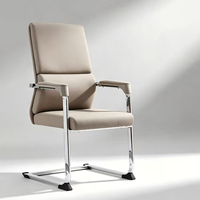 Chaise de bureau moderne en cuir PU rembourrée avec dossier confortable pour invités, chaise de conférence, chaise de bureau