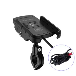 Motorcycle Accessories 360 Adjustable Bike Bicycle Motorcycle Mobile Phone Holder with Wireless charger