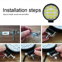 Feux de travail LED pour voiture 12V 24V, éclairage de conduite pour camion, projecteur 3 faces couleur ambre, étanche IP67, aluminium, tout-terrain, faisceau large/spot 6000