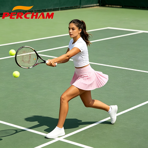 Jupe plissée pour femme OEM, couleurs au choix, légère et respirante, jupe de sport avec poche pour balle, jupe-short de pickleball pour le sport et le tennis - Product Image 5