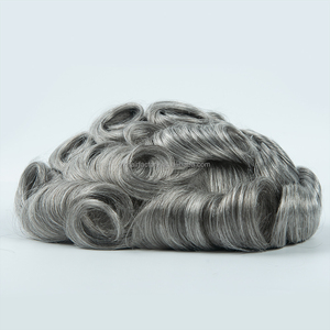 Prêt à expédier : Toupet 100 % cheveux humains vierges Remy indiens, base PU 08-10, brun foncé/clair, ligne de cheveux naturelle, longueur 6 pouces - Product Image 4