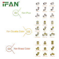 IFAN ISO15875 raccords de quincaillerie accessoires de plomberie en laiton 16-32mm raccord de compression de presse raccords de tuyauterie PEX