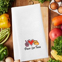 Serviettes de cuisine en coton gaufré 100% coton certifiées OEKO-TEX, imprimées numériquement, écologiques, à séchage rapide, à motifs floraux, pour la maison