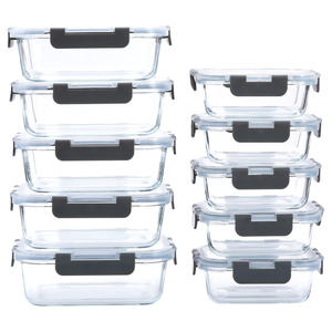 Eco-Friendly 100% BPA-Free Meal Prep <b>Glass</b> Containers with PP Lid Microwave & Freezer Safe Lacquer Techniques - Product Image 1
