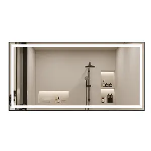 Espelho de parede para banheiro retangular de 24 polegadas LED inteligente multifuncional para beleza e maquiagem 32