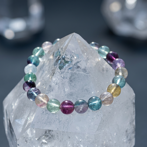 Natural Multi Fluorite Stone <b>Bracelet</b> Chakra <b>Healing</b> Crystal Gemstone <b>Bracelet</b> Wholesale Supplier Manufacturer From India - Product Image 3