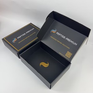 Boîte d'expédition noire haut de gamme avec couvercle intérieur imprimé sur mesure - Emballage de marque pour le commerce électronique et les cadeaux de luxe - Product Image 3