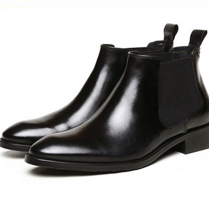 <span class=keywords><strong>Botas</strong></span> Chelsea de piel de becerro con estilo italiano para hombre, zapatos tobilleros sin cordones, <span class=keywords><strong>botas</strong></span> Martin de piel de vaca de capa superior, zapatos formales de vestir - Product Image 4