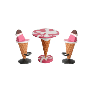 เก้าอี้ไอศกรีมไฟเบอร์กลาสและโต๊ะกาแฟรูปประติมากรรมสำหรับตกแต่งภายใน ราคาโรงงาน - Product Image 5