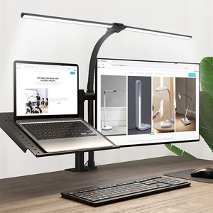 Nuevo Material metálico de gran tamaño, 24W de potencia, CA, lámpara de Clip de escritorio plegable de doble cabeza para oficina y hogar - Product Image 1