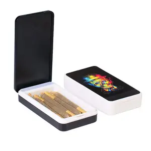 New creative LED flip cigarette Smoking Case usb rechargeable cigarette tobacco storage box with custom color printing