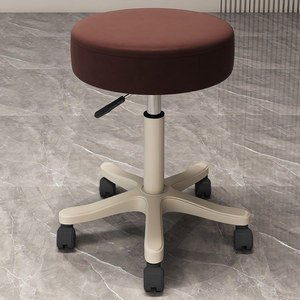 Hoher Metall-Barhocker mit Rollen, höhenverstellbar und 360-Grad-Drehung für Friseursalon und Visagisten - Product Image 4