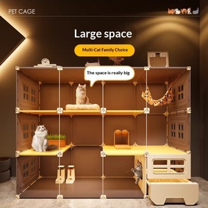 Villa pour chat, armoire pour chat, cage pour chat extra large avec toilettes intégrées, nid d'intérieur pour toutes les saisons, une pièce, un salon, une salle de bain - Product Image 3