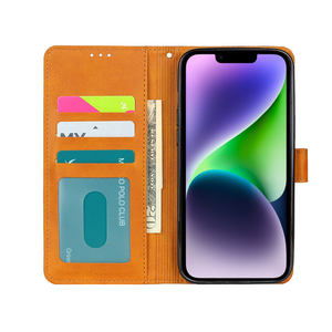 Couverture de téléphone à rabat en cuir de toile épissée pour ZTE Nubia Focus <span class=keywords><strong>Red</strong></span> <span class=keywords><strong>Magic</strong></span> Pro Blade V70 A35 Lite porte-carte magnétique étui Mobile - Product Image 2