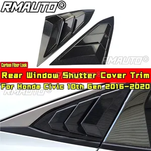 Civic Rear <b>Window</b> Side <b>Vent</b> Shutter Louver Cover Trim Carbon Fiber Look for Honda Civic 10th Gen 2016-2020 Car Accessories - Product Image 1