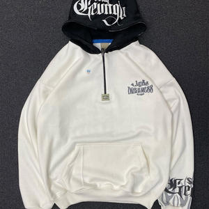 Étiquette de sweat à capuche en coton lourd brodé personnalisé pull à capuche patchwork sweat à capuche - Product Image 1