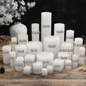 Velas de Pilar Blancas sin Perfume, Velas de Cera de Larga Duración para Bodas, Decoración del Hogar, Ceremonias Religiosas, Eventos Festivos, Iluminación de Mesa - Product Image 4