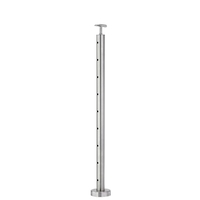 EKOO Garde-corps de véranda de 42 pouces en acier inoxydable, poteau rond pour escalier, balcon avec main courante ronde élégante