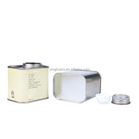 Canettes carrées en fer blanc de luxe pour grains de café, boîtes de thé vides hermétiques