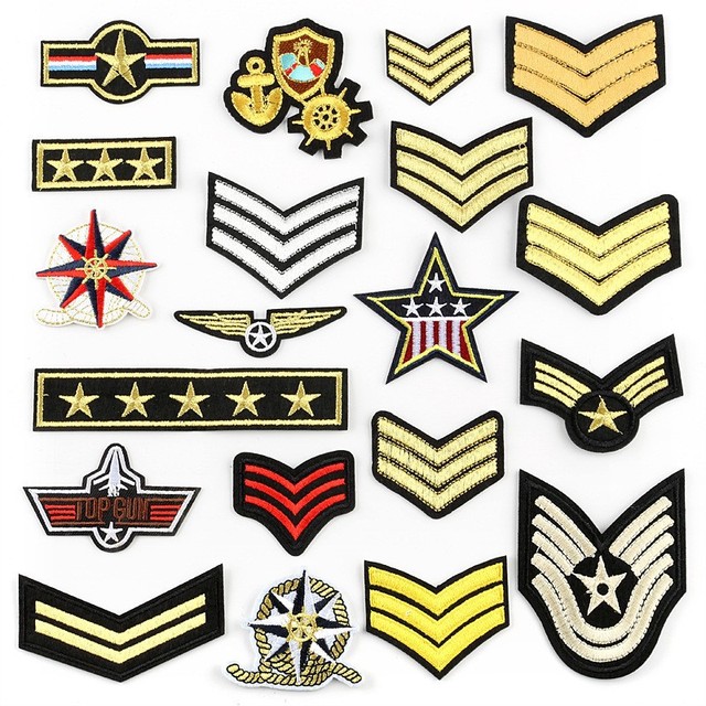 Cap Badge Embroidery Iron on Sleeve Insignia Shoulder Patch