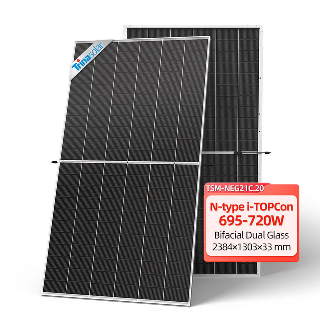 Trina Vertex N Type Solar Photovoltaic Panels 695W 700W 705W 710W 715W 720W Tier One Monocrystalline Bifacial Solar Panel