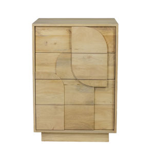 Cómoda Paxton de Madera Natural con Diseño de Paneles Geométricos y Almacenamiento - Product Image 2