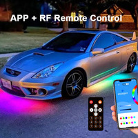 Kit de 6 Luces LED RGBIC de Neón para Chasis de Coche, Longitud/Brillo Personalizable, Impermeable IP68 con Efecto de Flujo y Persecución