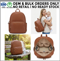 Sac à dos de maternité en cuir végétalien pour nouveau-né, avec matelas à langer et compartiment pour ordinateur portable, idéal pour les hôpitaux – Fabricant OEM