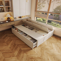 Ensemble de meubles de chambre à coucher modernes et gain de place sur mesure |   Armoire + Poste de travail + Lit tatami avec rangement |   Conception de meubles pour toute la maison