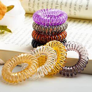 Élastique à cheveux en TPU sans couture, couleur unie, pour usage quotidien, pour femmes - Product Image 1