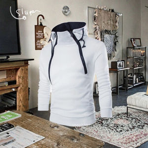 Sudadera deportiva de manga larga para hombre de otoño, transpirable, con capucha de ganchillo, informal para gimnasio con Color puro para la comodidad de la temporada - Product Image 3