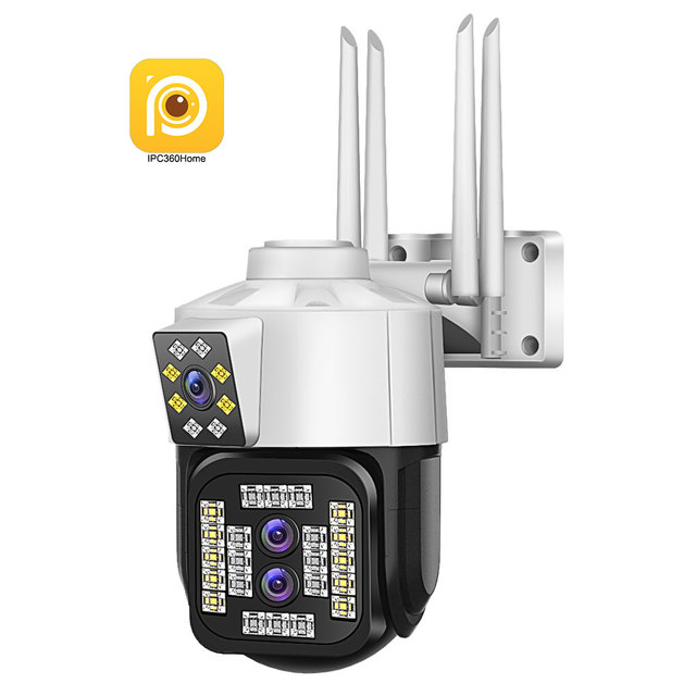 IPC360 Home 6MP Outdoor Three Lens Cctv Camera WiFi Surveillance Human Motion Tracking PTZ Three Lens Linkage Network Camera