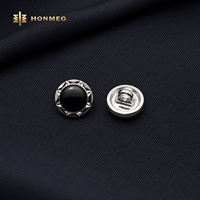 Kancing Logam Custom HONMEO Desain Prong Setting Cabochon Hitam untuk Mantel, Blazer, Seragam