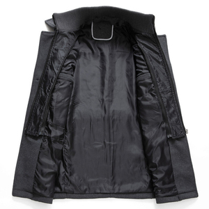 Nuevos abrigos de mezcla de lana para hombre, Otoño Invierno, Color sólido, resistente al frío, abrigo de lana para hombre, gabardina, cuello doble, informal para hombre - Product Image 3