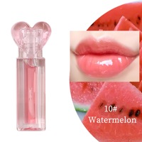 Huile à lèvres en marque privée, emballage en forme de cœur, vente en gros, tubes de gloss à lèvres personnalisés, gloss à lèvres rose, huile à lèvres brillante à haute pigmentation