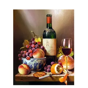 CHENISTORY DZ992231 wholesale Grape wine Paint By Numbers kit Modern Wall painting Acrylic Picture For Home Decor 40x50cm