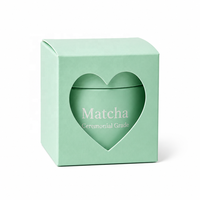 Boîte en métal ronde de 30g pour emballage de thé de qualité alimentaire, luxueuse, hermétique, bleue, pour poudre de matcha