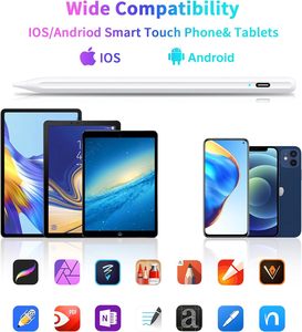 आईपैड एंड्रॉइड टैबलेट के लिए सार्वभौमिक कैपेसिटिव स्टाइलस पेन और मोबाइल फोन उपयोग के लिए धातु प्लास्टिक इष्टतम से बना - Product Image 2