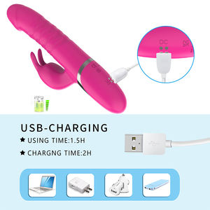 Frauen Kaninchen Vibrator Kunst gummi <span class=keywords><strong>Dildo</strong></span> mit Stretch Thrust ing Move Sexspielzeug für den weiblichen Gebrauch - Product Image 5