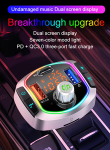 Transmisor FM para coche con Bluetooth, carga rápida de tres puertos PD+QC3.0, reproductor de MP3 para coche, manos libres - Product Image 4