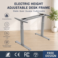 Meubles de bureau de luxe certifiés FCC ISO RoHS, bureau assis-debout durable, anti-collision, cadre de bureau de jeu réglable sur 3 niveaux
