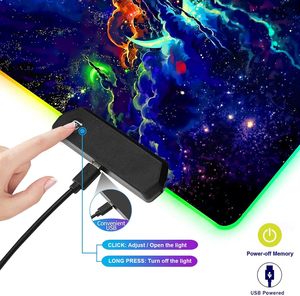 Custom XXL RGB Night Sky Space Stars,12 Light Modes-Non-Slip Rubber Base Mousepad-Textured Cloth-Long Glowing <strong>Laptop</strong> Desk Pad - Product Image 3
