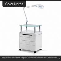 Nouveauté Chariot électrique multifonctionnel au design moderne pour salons de beauté Lampe sans ombre avec matériau métallique pour esthéticiennes
