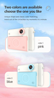 Appareil photo instantané pour enfants, 48MP, double objectif, Full HD, écran IPS 2,8 pouces, impression thermique, appareil photo selfie, MicroSD, cadeau de Noël