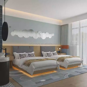 3 Star Hotel Project Furniture Customized Single Twin King <b>Queen</b> <b>Size</b> Wooden <b>Bed</b> <b>Frame</b> with Headboards Mattress & Nightstands - Product Image 5